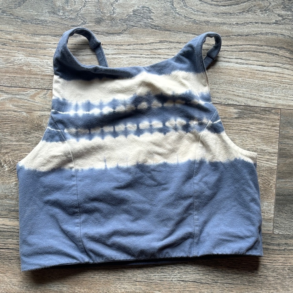 aerie Blue Ribbed Sports Bralette